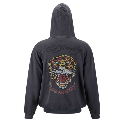 ED HARDY Hoodie Melrose Tiger - Charcoal
