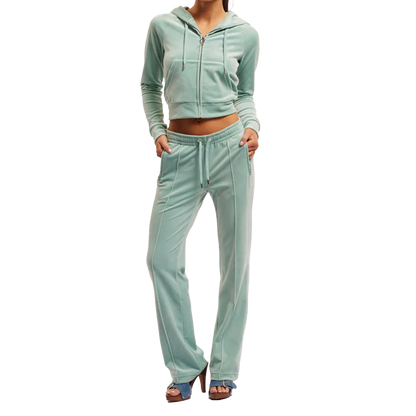 JUICY COUTURE Track Pant Tina Velour Blue Surf