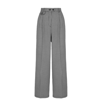 HELL BUNNY Teddy Trousers - Black/White