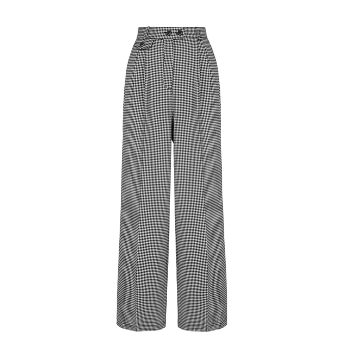 HELL BUNNY Teddy Trousers - Black/White