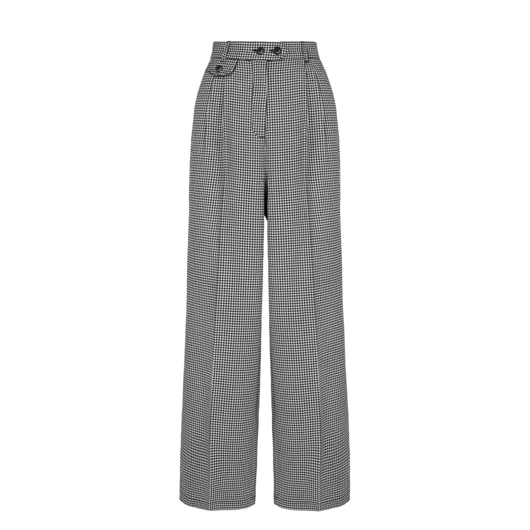 HELL BUNNY Teddy Trousers - Black/White