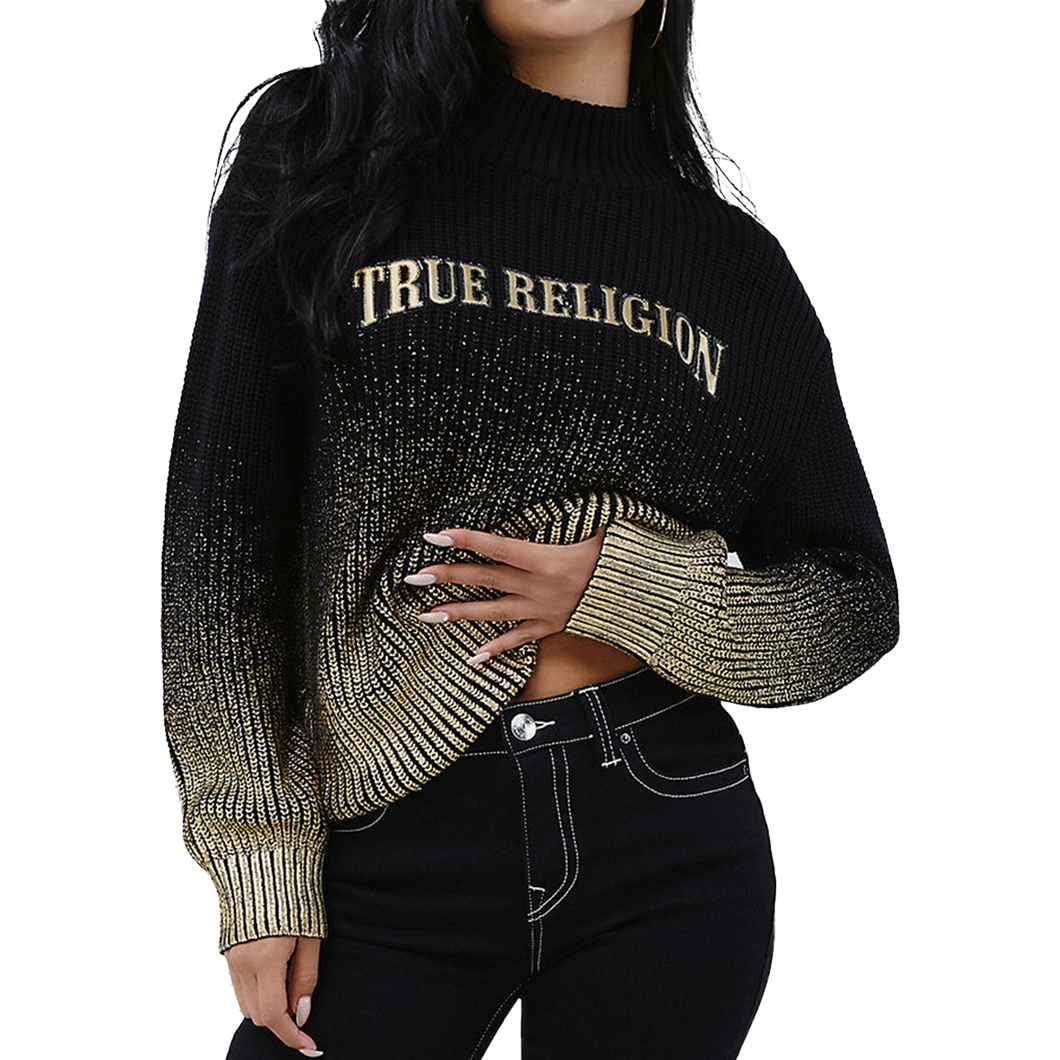 True Religion- Arched Logo Coated Sweater