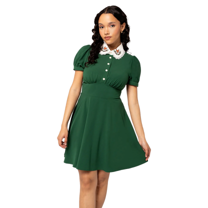 HELL BUNNY Basil Mini Dress - Green