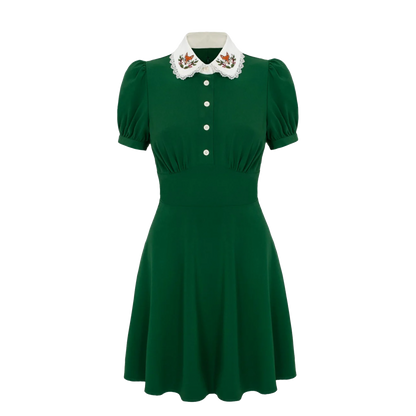 HELL BUNNY Basil Mini Dress - Green