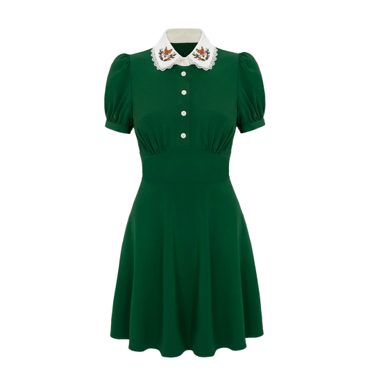 HELL BUNNY Basil Mini Dress - Green