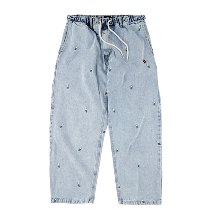 Magenta Pws Loose Pants - Washed Denim