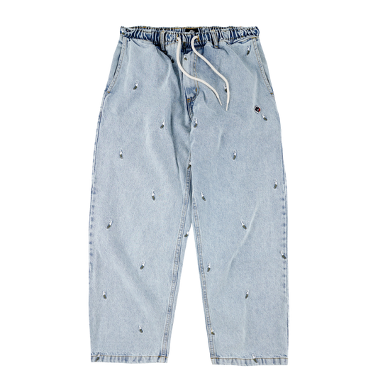 Magenta Pws Loose Pants - Washed Denim