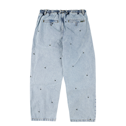 Magenta Pws Loose Pants - Washed Denim