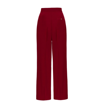 HELL BUNNY Ginger Swing Trousers - Dark Red