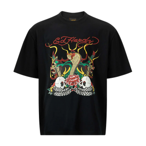 ED HARDY T-Shirt Snake & Skull Fire - Black