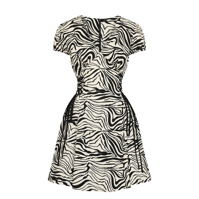 HELL BUNNY Zebra Mini Dress - Ivory