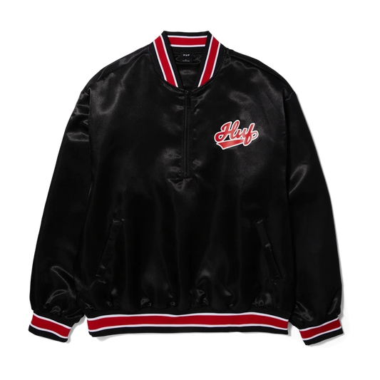 HUF Pop Fly Satin Baseball Jacket/ Black