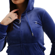 JUICY COUTURE Track Top Robertson Velour Deep Blue