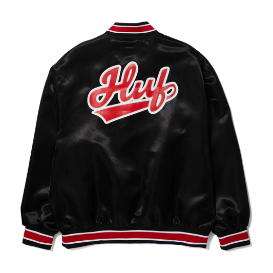 HUF Pop Fly Satin Baseball Jacket/ Black