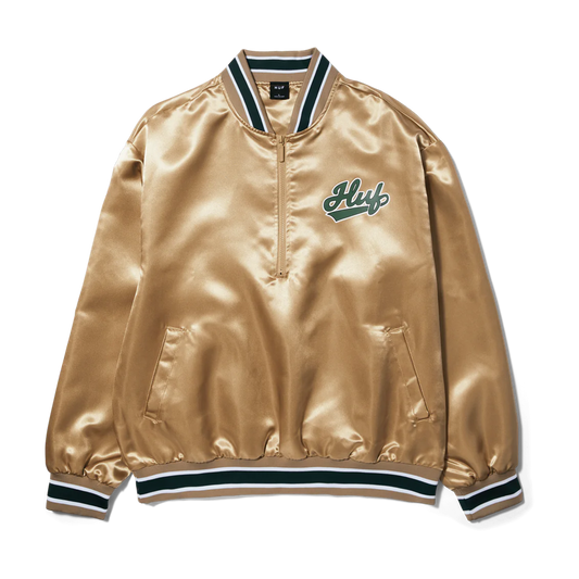 HUF Pop Fly Satin Baseball Jacket/ Tan