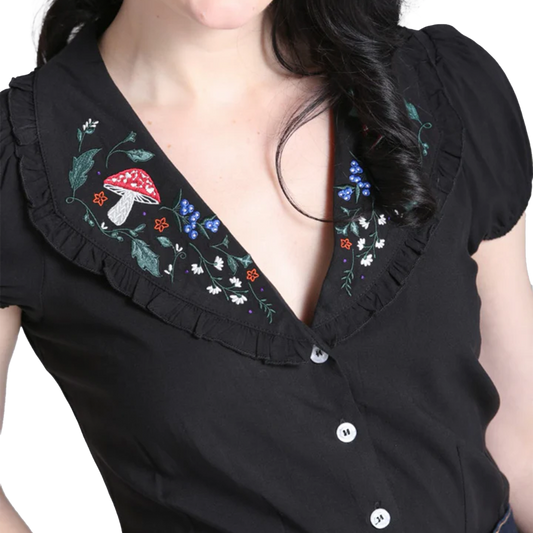HELL BUNNY Natura Blouse - Black