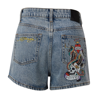 Ed Hardy  Nyc Lover Denim Shorts