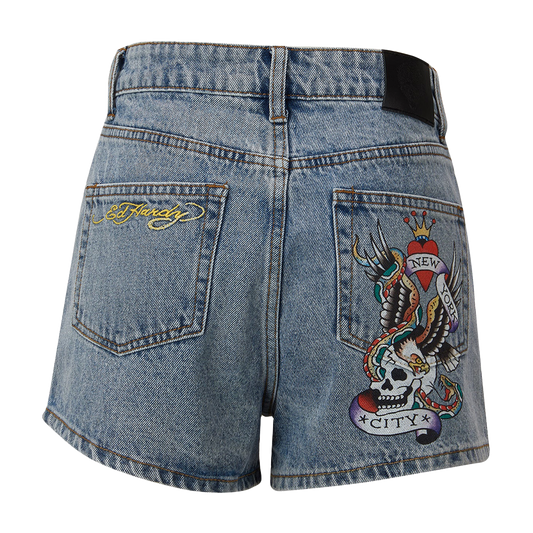 Ed Hardy  Nyc Lover Denim Shorts