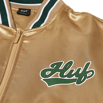 HUF Pop Fly Satin Baseball Jacket/ Tan