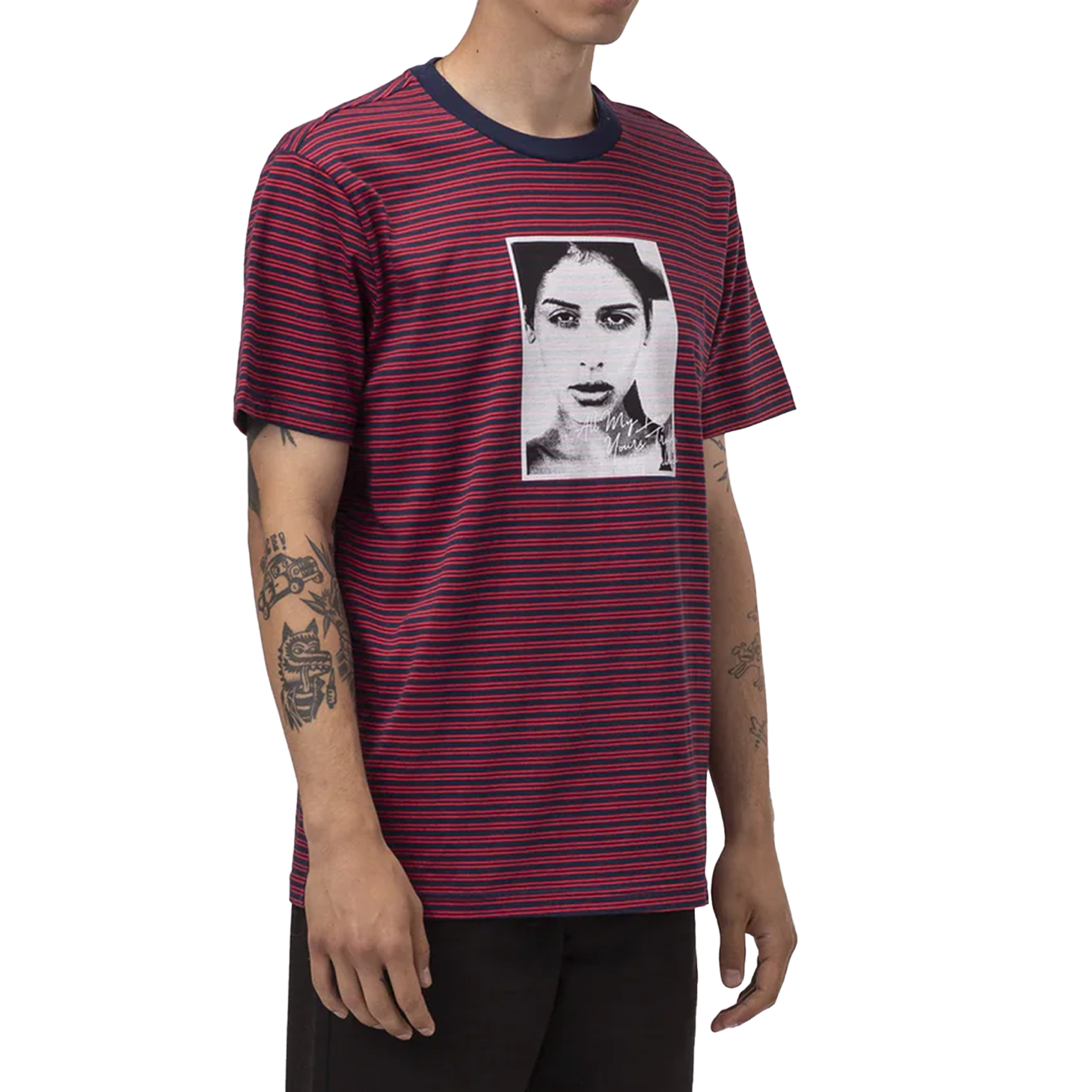 huf red striped shirt