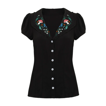 HELL BUNNY Natura Blouse - Black