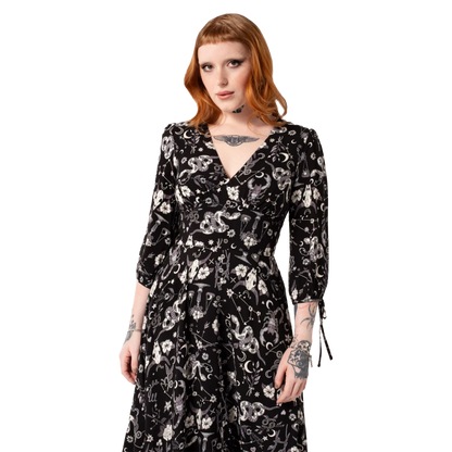 HELL BUNNY Star Sign Midi Dress - Black