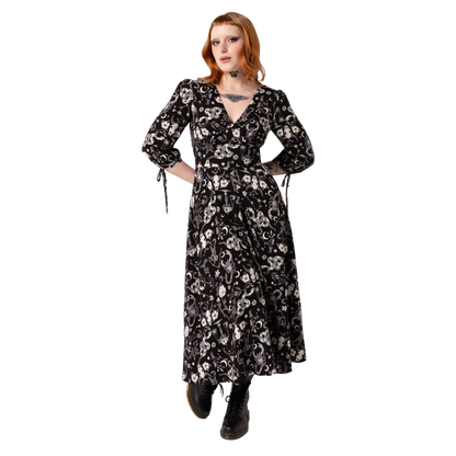 HELL BUNNY Star Sign Midi Dress - Black