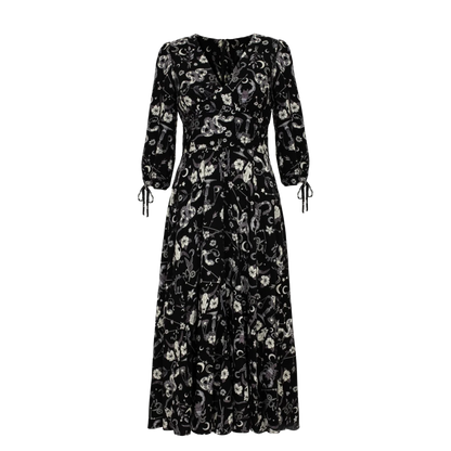 HELL BUNNY Star Sign Midi Dress - Black