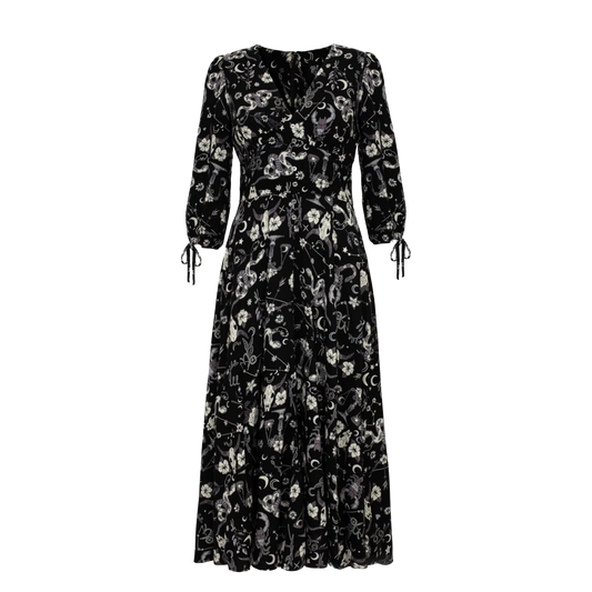 HELL BUNNY Star Sign Midi Dress - Black