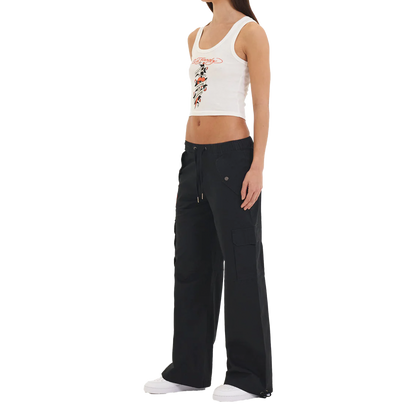 ED HARDY Vest Death Before Ribbed Cropped - White