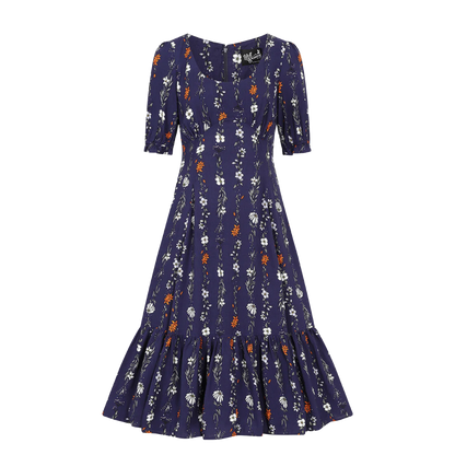 HELL BUNNY Asta Maxi Dress - Blue