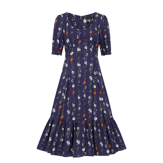 HELL BUNNY Asta Maxi Dress - Blue