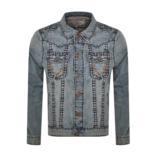 TRUE RELIGION SUPER T JIMMY JACKET MINER MEDIUM WASH