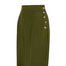 HELL BUNNY Ginger Swing Trousers - Dark Green