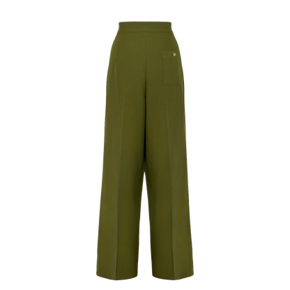 HELL BUNNY Ginger Swing Trousers - Dark Green