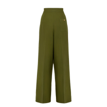 HELL BUNNY Ginger Swing Trousers - Dark Green