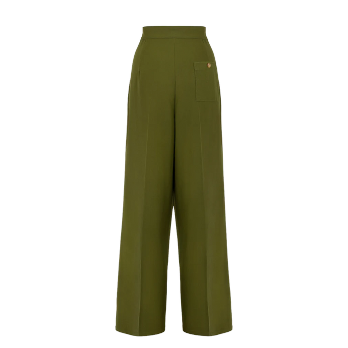 HELL BUNNY Ginger Swing Trousers - Dark Green