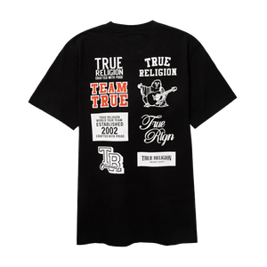 True religion ss multi logo tee- Black
