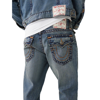 TRUE RELIGION RICKY SUPER T FLAP MINER MEDIUM WASH