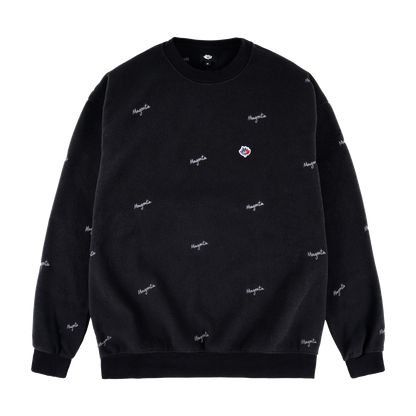 MAGENTA Loop Fleece Crewneck - Black
