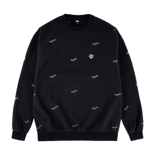 MAGENTA Loop Fleece Crewneck - Black
