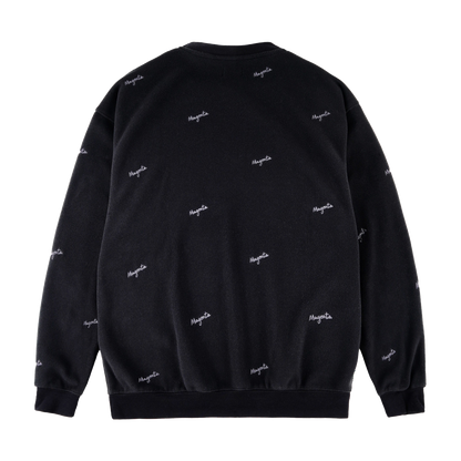 MAGENTA Loop Fleece Crewneck - Black