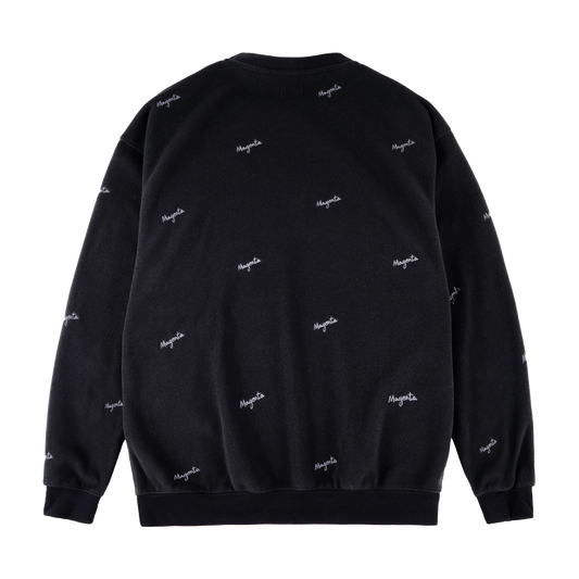 MAGENTA Loop Fleece Crewneck - Black