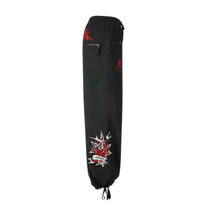 ED HARDY Cargo Pant Hollywood Swallow - Black