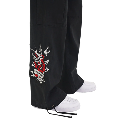 ED HARDY Cargo Pant Hollywood Swallow - Black