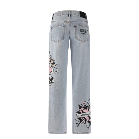 ED HARDY  Straight Denim Jeans Death & Dishonor