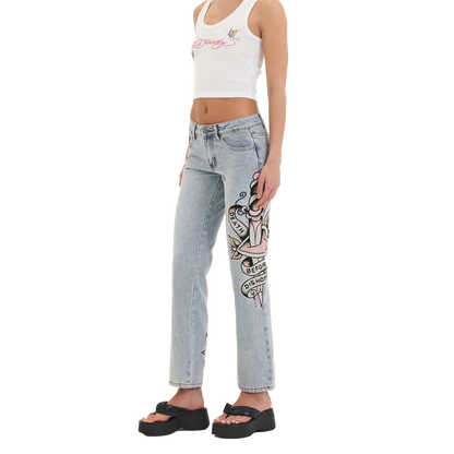 ED HARDY  Straight Denim Jeans Death & Dishonor