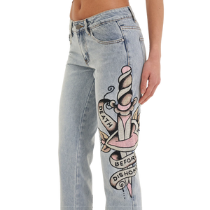 ED HARDY  Straight Denim Jeans Death & Dishonor