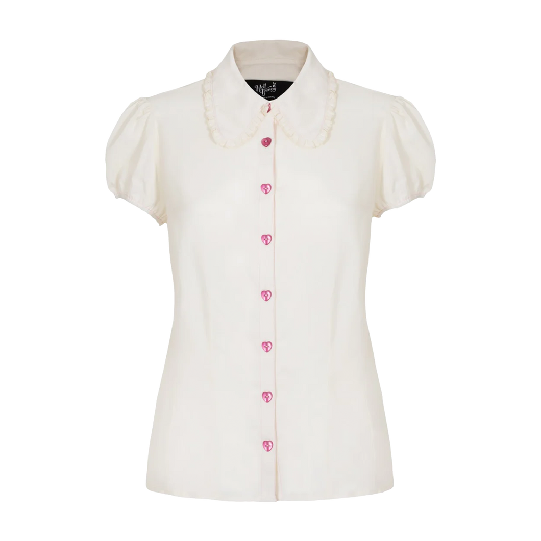 HELL BUNNY Molly Blouse - Ivory