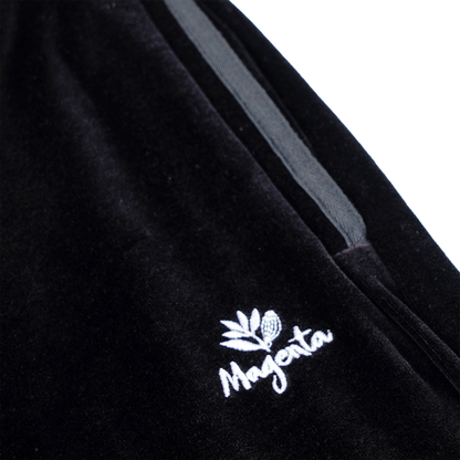 MAGENTA Dimanche Velvet Trackpants - Black